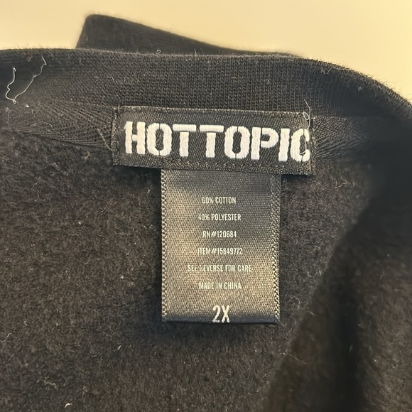 Hot Topic Black Teddy Bear Long Sleeve Crew Neck Sweatshirt Size 2X - Picture 4 of 4